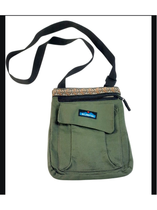 Kavu Handbags - KAVU Keeper Olive Green Crossbody Sling Canvas Hiking Camping 9x11 8L~
